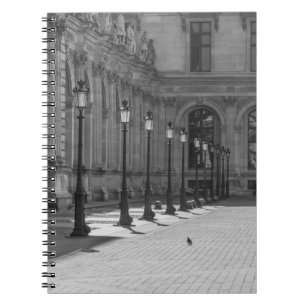 Lampposts in black and white notebook