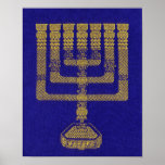 Lampstand poster<br><div class="desc">This 11" x 13.5"poster features a print of an original embroidery of the Lampstand (menorah) found in the ancient Temple in Jerusalem. Embedded in the embroidery design is text, in Hebrew letters, from Exodus 25:35, describing the fashioning of the Lampstand by Temple artisans. Proceeds from its sale benefit the Fabrangen...</div>