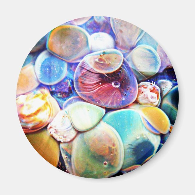 Lampwork Glass Abstract Underwater Stone Magnet (Front)