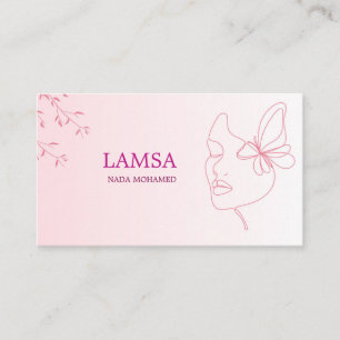 LAMSA Makeup Artist Business Card Elegant Pink B