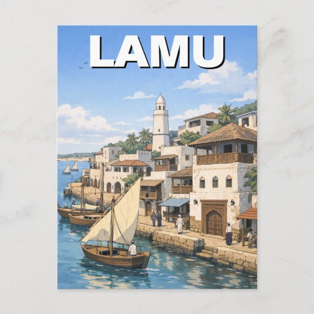 Lamu Kenya Postcard (Front)