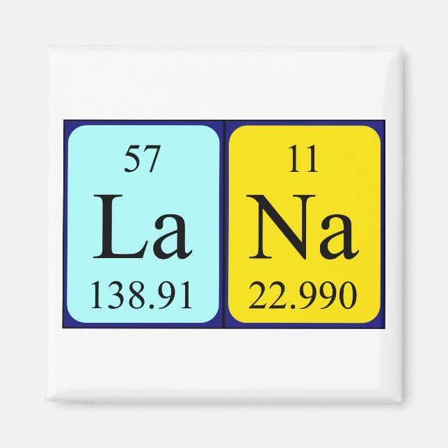 Lana periodic table name magnet (Front)