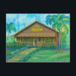 Lanai City, Hawaii Postcard<br><div class="desc">Hawaiian historic Lanai City painting. Weeks of work. The canvas wrap cuts out alot of the impact of this painting.</div>