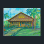 Lanai City, Hawaii Postcard<br><div class="desc">Hawaiian historic Lanai City painting. Weeks of work. The canvas wrap cuts out alot of the impact of this painting.</div>