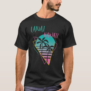 Lanai Hawaii Palm trees Retro Ocean Surfing T-Shirt