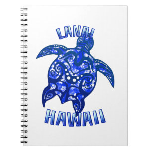 Lanai Hawaii Vacation Tribal Turtle Notebook