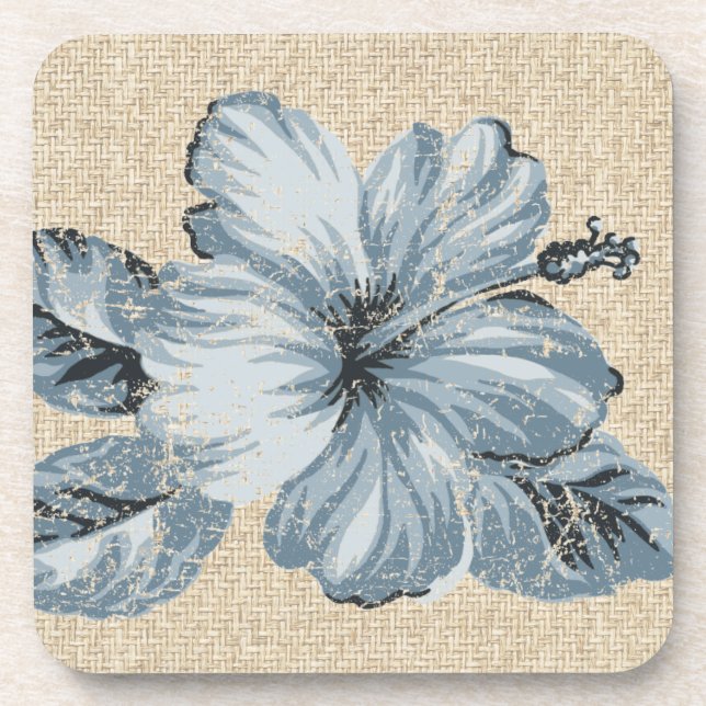 Lanai Hibiscus Hawaiian Cork-backed Coasters (Front)