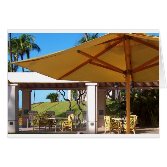 Lanai Sunny Umbrella, Manele Bay, Hawaii Card