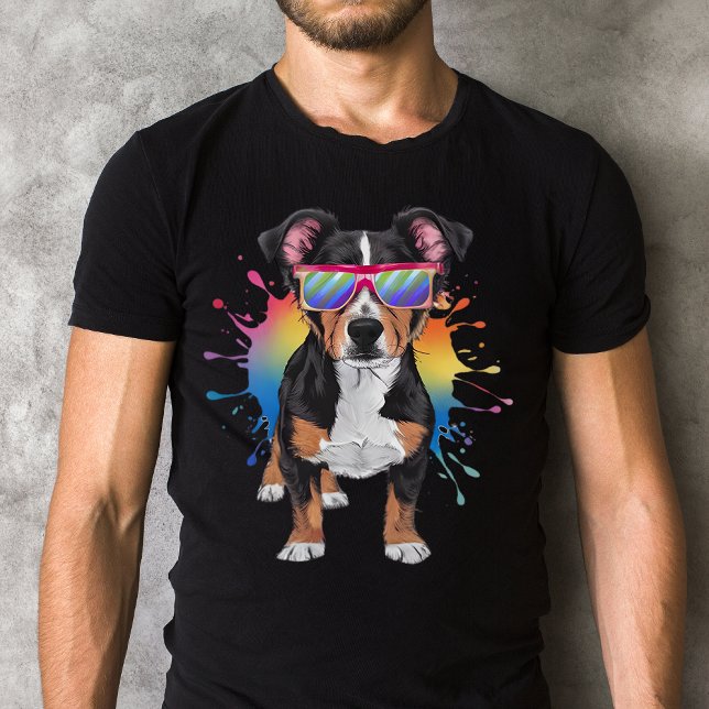Lancashire Heeler with Sunglasses Colourful Design T-Shirt (Show your love for Lancashire Heelers with this vibrant, stylish tee!)