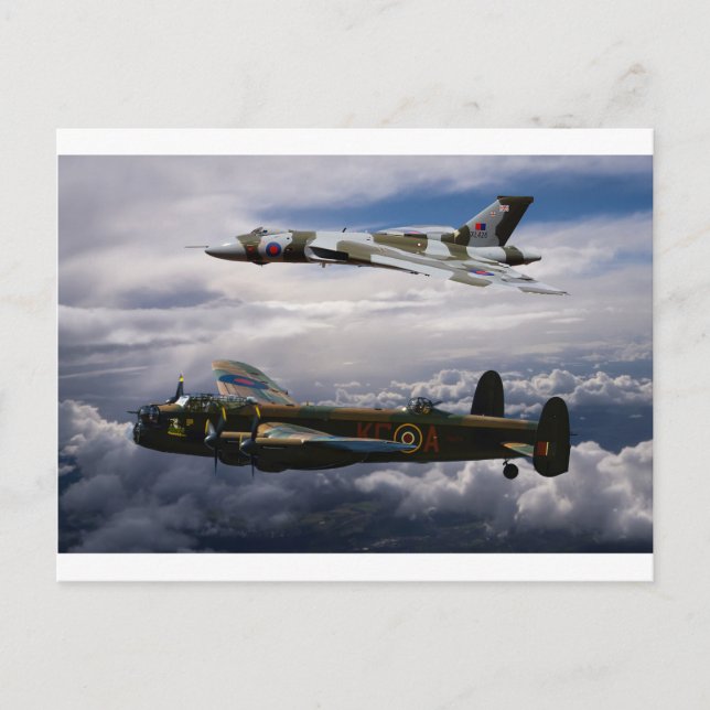 Lancaster and Vulcan XH558 Postcard (Front)