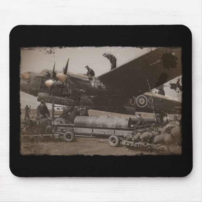 Lancaster Being Loaded with Bombs Mouse Pad (Front)