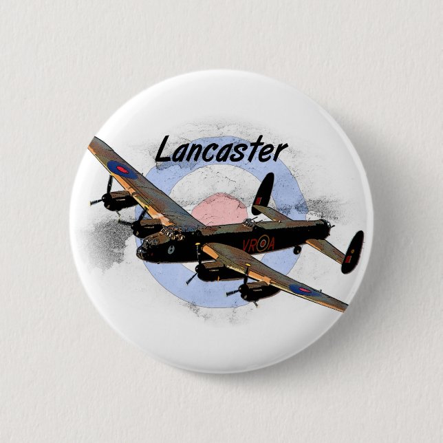 Lancaster Bomber 6 Cm Round Badge (Front)