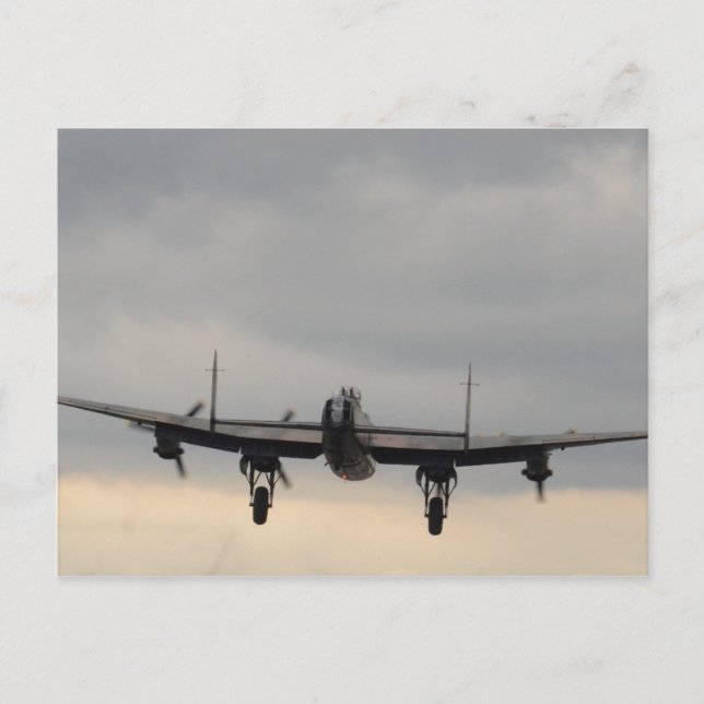 Lancaster Bomber From Behind Postcard (Front)