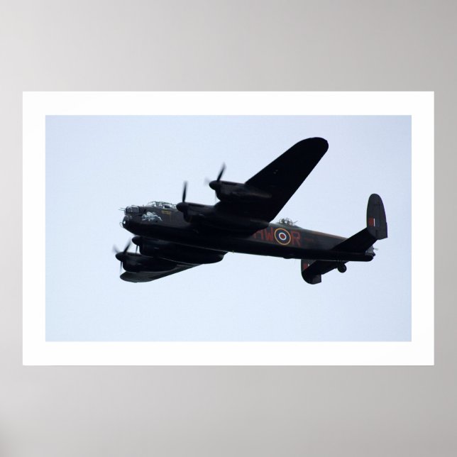 Lancaster Bomber In Flight . Poster (Front)
