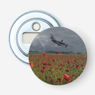 Lancaster Bomber Over A Poppy Bottle Opener