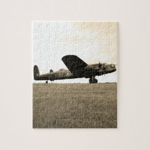 Lancaster Bomber Sepia Tone Jigsaw Puzzle