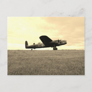 Lancaster Bomber Sepia Tone Postcard