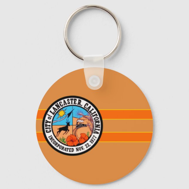 Lancaster (California) City flag Keychain (Front)