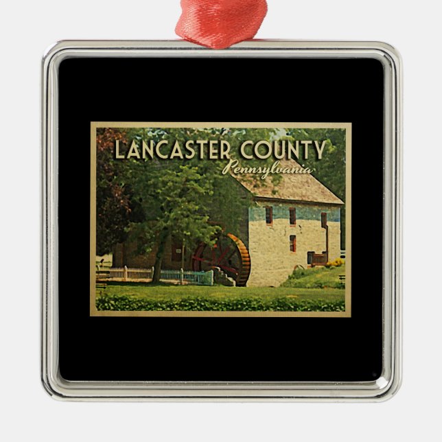 Lancaster County Pennsylvania Metal Ornament (Front)