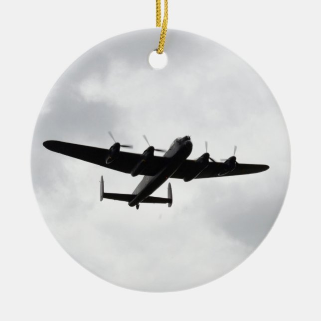 Lancaster Heavy Bomber Ceramic Tree Decoration (Front)