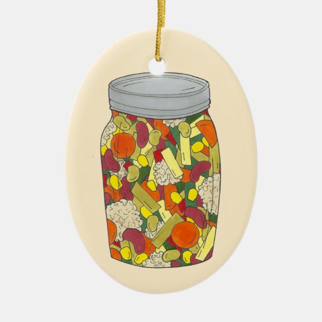 Lancaster PA Dutch Amish Food Canned Chow Chow Ceramic Ornament (Front)