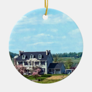 Lancaster PA - Family Farm In Spring Ceramic Ornament