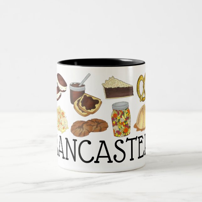 Lancaster, PA Pennsylvania Dutch Amish Foods Two-Tone Coffee Mug (Center)