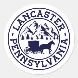 Lancaster PA Vintage Retro 70s Style  Classic Round Sticker