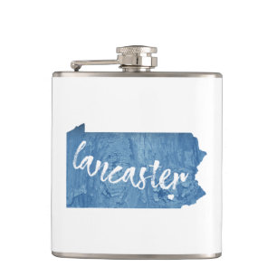 Lancaster Pennsylvania Wood Grain Hip Flask