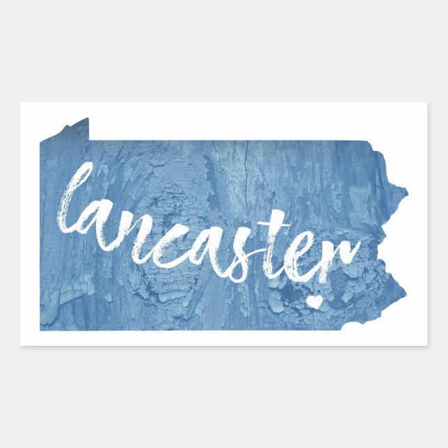 Lancaster Pennsylvania Wood Grain Rectangular Sticker (Front)