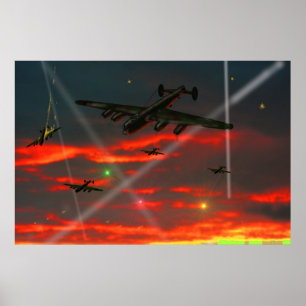 Lancaster Raid over Reich Poster