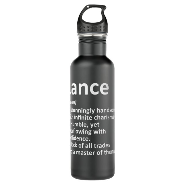 LANCE Definition Personalised Name Funny Birthday  710 Ml Water Bottle (Front)