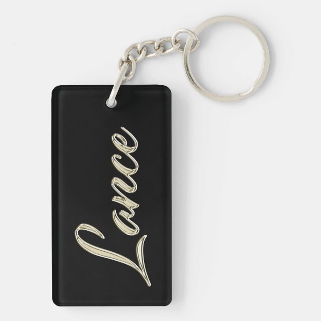 Lance name whitegold key trailer ring (Back)