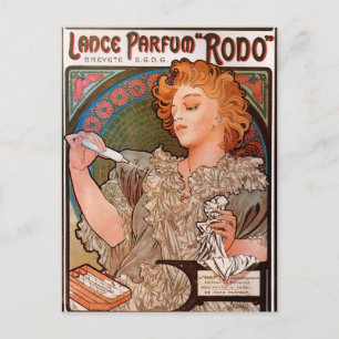 Lance parfum Rodo by Alphonse Mucha Postcard