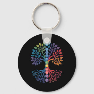 Lanced Realms Sacred Geometry Tree Mandala Chakra  Key Ring