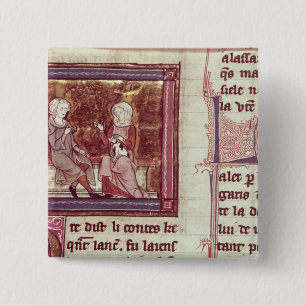 Lancelot and Guinevere sit and talk 15 Cm Square Badge