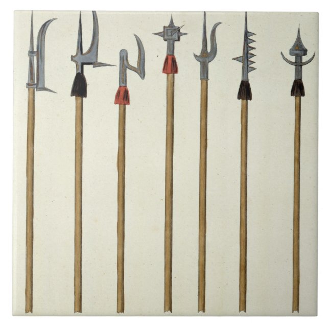 Lances, spears, halberds and partisanes, plate fro ceramic tile (Front)