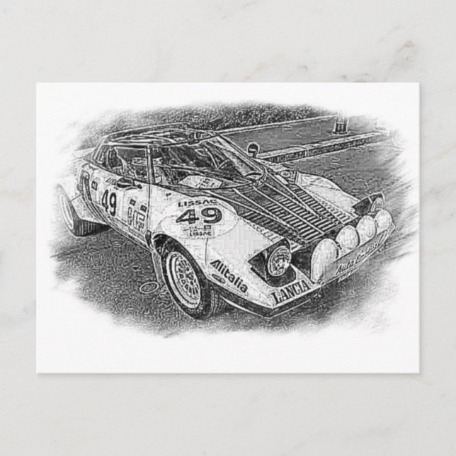 Lancia Stratus Sketch Postcard (Front)