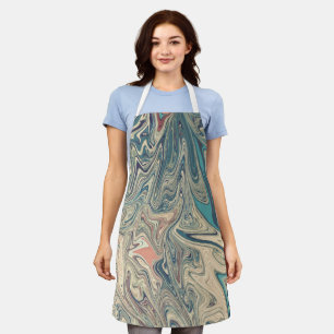 Land And Rivers Painting Best colourful abstract Apron