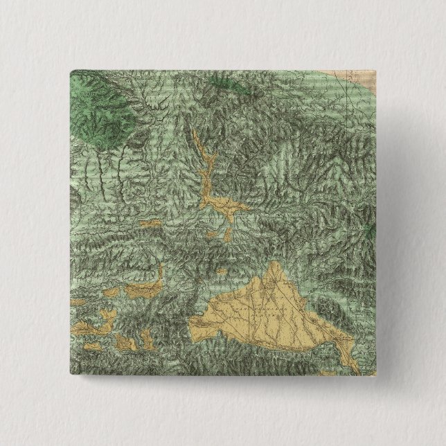 Land Classification Map of California 15 Cm Square Badge (Front)