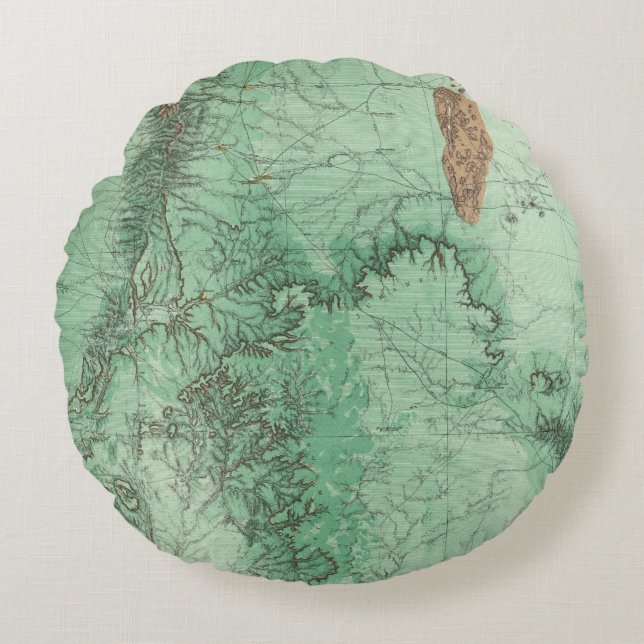 Land Classification Map of New Mexico 2 Round Cushion (Front)