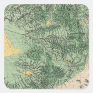 Land Classification Map of Southern California Square Sticker