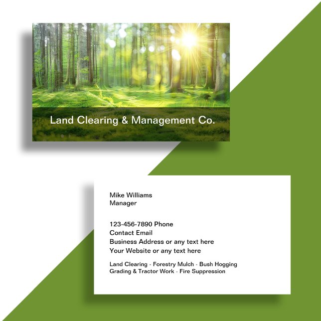 Land Clearing And Forestry Management Business Card (Creator Uploaded)