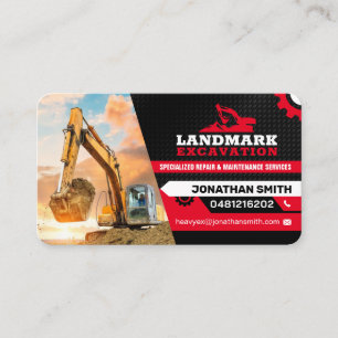 Land clearing, Excavation,Landscaping,Construction Business Card