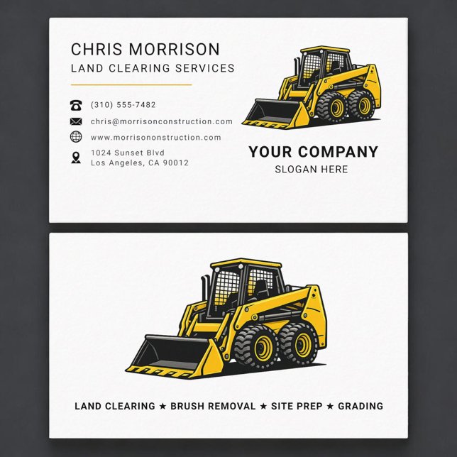 Land Clearing Services Construction Business Card (Creator Uploaded)