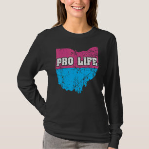 Land Map Us State Ohio Abortion Flag Choose Pro Li T-Shirt