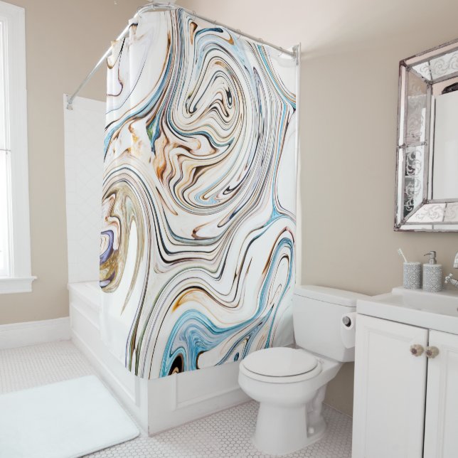Land & Ocean Shower Curtain (In Situ)