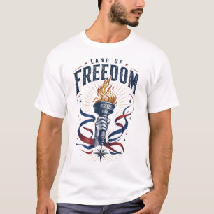 Land of Freedom Patriotic Graphic T-Shirt