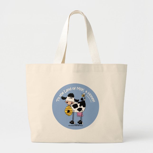 Land of Milk & Honey Large Tote Bag (Front)
