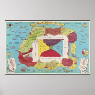 Land of Oz map Poster